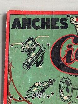 Antique Cicca Store Display Sign Bicycle Auto Bulb Horn Paris France HTF VTG Ad