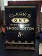 Antique Clarks tin sewing thread counter store display sign metal advertising