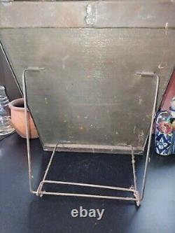 Antique Clarks tin sewing thread counter store display sign metal advertising