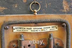 Antique Copper Flash Sceen Door Display Sign Set Hardware Store Advertising Vtg