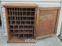 Antique Diamond Dyes General Store Display Oak Wood Cabinet Tin Sign Advertising