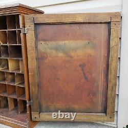 Antique Diamond Dyes General Store Display Oak Wood Cabinet Tin Sign Advertising