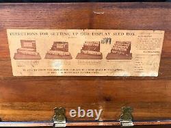 Antique Ferry-Morse Store Seed Display Box with Metal Holder