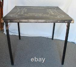 Antique Folding Card Table from Mason City, Iowa Lodge Local Advertising Store