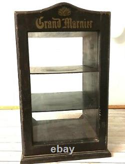 Antique General Store Display Case Grand Marnier liquor bottles Display Cabinet