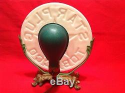 Antique Glass Light Up Elrctric Display Sign Star Plug Tobacco Patd. 1882