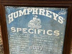 Antique Humphreys Specifics General Store Medical Display Wood Cabinet & Sign