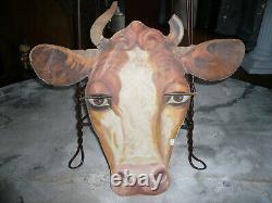 Antique Large Advertising General Store Display Cow Fluttering Eyelashes Elsie