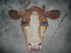 Antique Large Advertising General Store Display Cow Fluttering Eyelashes Elsie