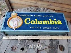 Antique Lightup Sign Motorized Jewelry Store Display Diamond Rings Advertising