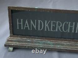 Antique Original Brass Bronze Store Display Lighted Sign Handkerchiefs Rewired