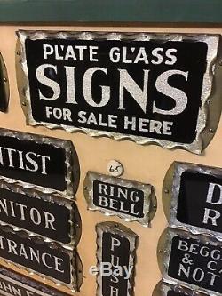 Antique Plate Glass/reverse Painted/foil Sign Display Board Insert