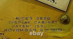 Antique RICES SEEDS Advertising Country General Store Folding Display Cabinet