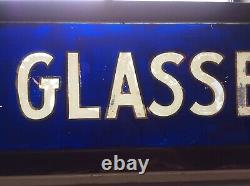 Antique Reverse Painted Glass Optometrist Sign for Eye Glasses 46L