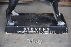 Antique Store counter Display Paper Mache Stevens Dog Food sign vintage old