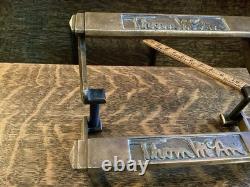 Antique Tom McAn Shoe Store Display Stand Bronze Steel Advertising Fixture 1920s