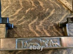 Antique Tom McAn Shoe Store Display Stand Bronze Steel Advertising Fixture 1920s