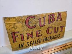 Antique Vintage Cuba Fine Cut Advertising Sign (Possibly cut down store display)