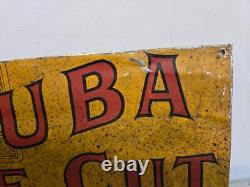 Antique Vintage Cuba Fine Cut Advertising Sign (Possibly cut down store display)