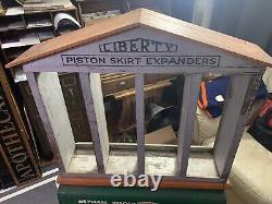 Antique Wood Liberty Piston Skirt Expanders Service Station Sign Rack Display