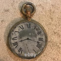 Antique Zinc and Cast Iron Pocket Watch Jewelry Store Display Sign