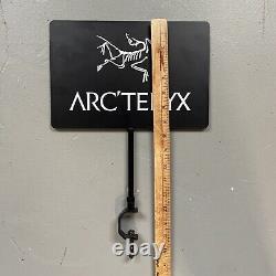 Arcteryx Metal Clothing Rack Display Sign Double Sided Promo Advertisement