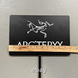 Arcteryx Metal Clothing Rack Display Sign Double Sided Promo Advertisement