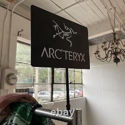 Arcteryx Metal Clothing Rack Display Sign Double Sided Promo Advertisement