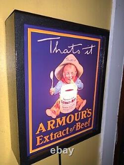 Armour's Extract of Beef Grocery Store Lighted Man Cave Advertising Sign