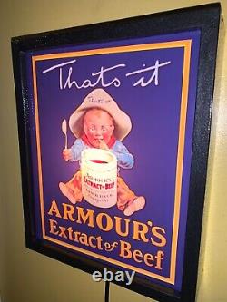 Armour's Extract of Beef Grocery Store Lighted Man Cave Advertising Sign