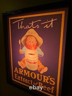 Armour's Extract of Beef Grocery Store Lighted Man Cave Advertising Sign