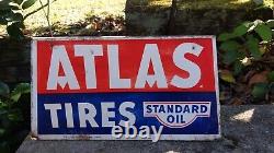 Atlas Tires / Standard Oil Sign Atlas Supply Co. Retail Store Display Sign