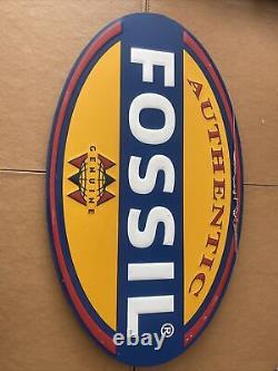 Authentic Oval Fossil International Watches Store Sign Display Double Side 28x16