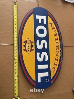 Authentic Oval Fossil International Watches Store Sign Display Double Side 28x16