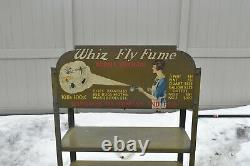 Awesome Original WHIZ FLY FUME ADVERTISING STORE DISPLAY RACK SIGN GAS OIL