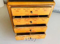 BEAUTIFUL 30s 40s Ace Combs Spinning Store Counter Advertising Display drawers
