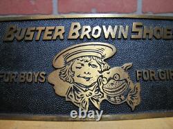 BUSTER BROWN SHOES FOR BOYS GIRLS c1930s Store Display Sign BOSTONIAN BRONZES