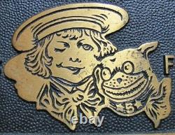 BUSTER BROWN SHOES FOR BOYS GIRLS c1930s Store Display Sign BOSTONIAN BRONZES