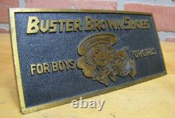 BUSTER BROWN SHOES FOR BOYS GIRLS c1930s Store Display Sign BOSTONIAN BRONZES
