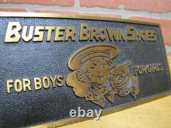 BUSTER BROWN SHOES FOR BOYS GIRLS c1930s Store Display Sign BOSTONIAN BRONZES
