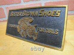 BUSTER BROWN SHOES FOR BOYS GIRLS c1930s Store Display Sign BOSTONIAN BRONZES