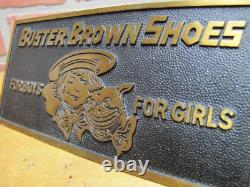 BUSTER BROWN SHOES FOR BOYS GIRLS c1930s Store Display Sign BOSTONIAN BRONZES