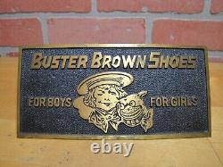 BUSTER BROWN SHOES FOR BOYS GIRLS c1930s Store Display Sign BOSTONIAN BRONZES