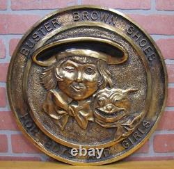 BUSTER BROWN SHOES For Boys and Girls Old Store Display Advertising Raised Sign