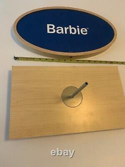 Barbie Store Display Sign Wood With Base Double Sided