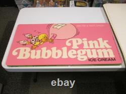 Baskin Robbins ice cream 1978 PINK BUBBLEGUM store display sign poster balloon