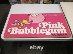 Baskin Robbins ice cream 1979 PINK BUBBLEGUM store display sign poster balloon