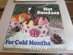 Baskin Robbins ice cream 1979 hot SUNDAES cold months store display sign #2
