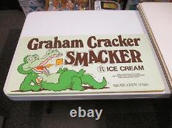 Baskin Robbins ice cream 1980 GRAHAM CRACKER alligator store display sign poster