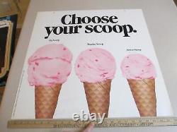 Baskin Robbins ice cream 1985 CHOOSE YOUR SCOOP cone store display sign 2S-2X